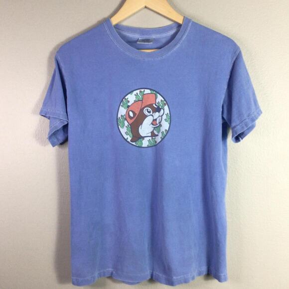 Buc-Ee’s Beaver bucees Texas gas Cactus T Shirt Blue Small - Picture 1 of 5
